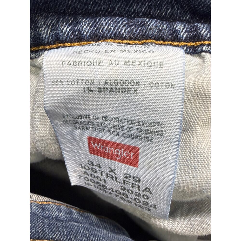 Wrangler  Relaxed Fit Straight Leg - jeans men size 34x29 Blue Denim - Picture 7 of 8